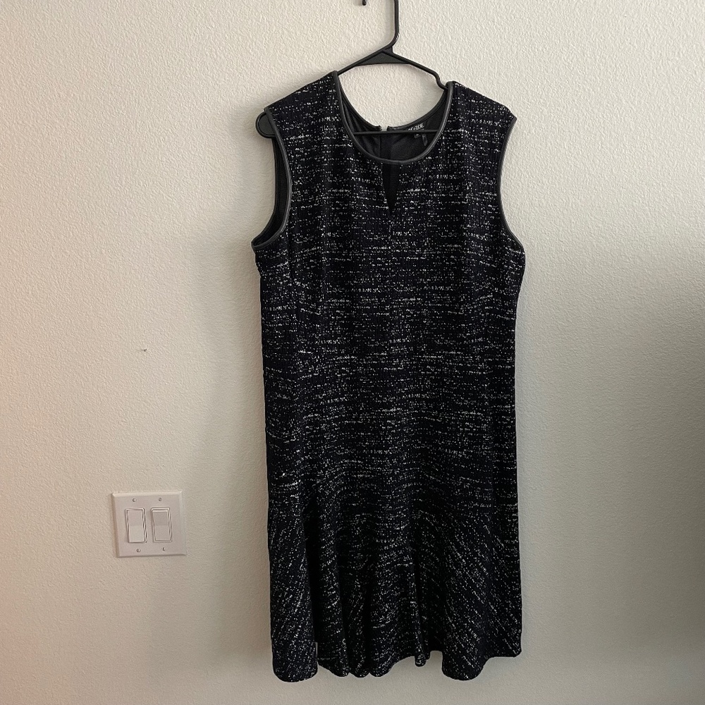 Nic + Zoe Dress Women's Xl Black Sleeveless Knit Shift Mini Casual Preppy